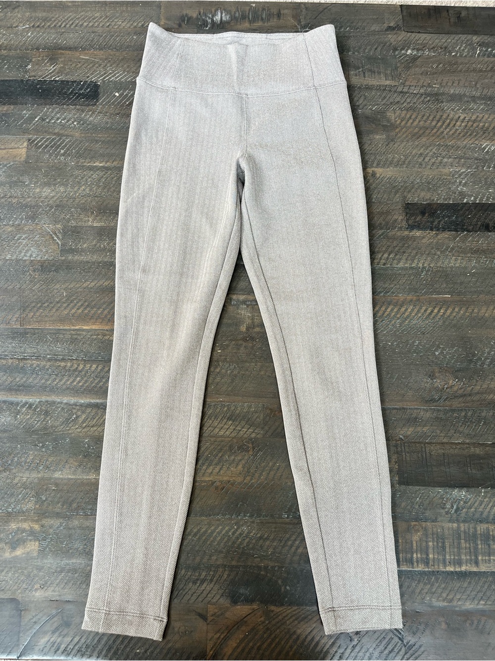 Athleta Delancey Herringbone Tight Leggings Womens XS Gray Stretch Pants Knit